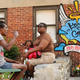 Friends gather June 9, 2015, at the site in Baltimore where Freddie Gray was arrested by police in April 2015. Gray died a week after his arrest, prompting protests as well as charges being brought against six Baltimore police officers.
Chip Somodevilla/Getty Images